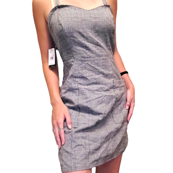 New With Tags, Volcom Black and White Plaid Dress, Size Small - Picture 2 of 7